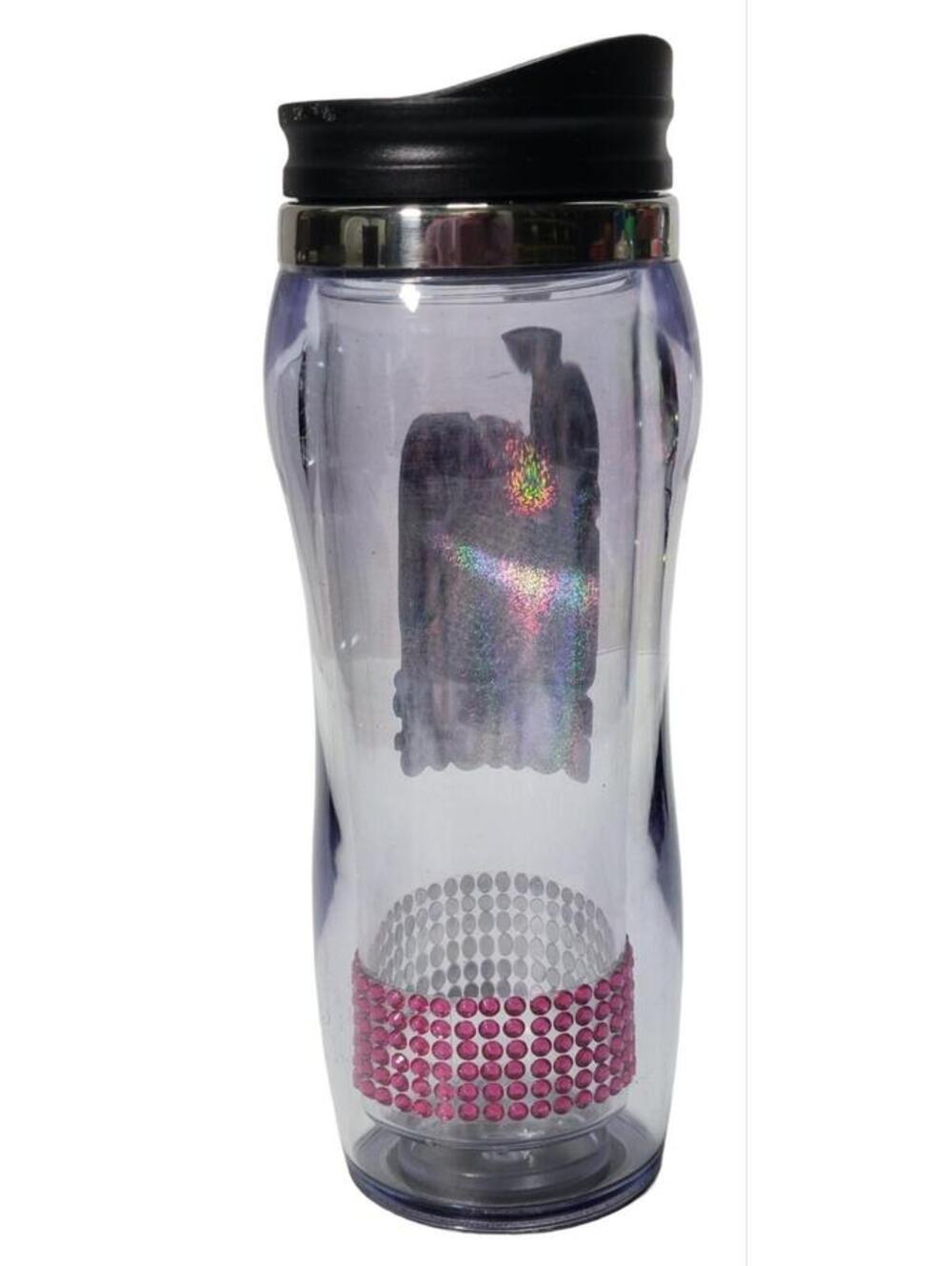 Dunkin' Donuts Pink Crystal Rhinesones Tumbler Travel Mug Bedazzled 2016 - Picture 3 of 8